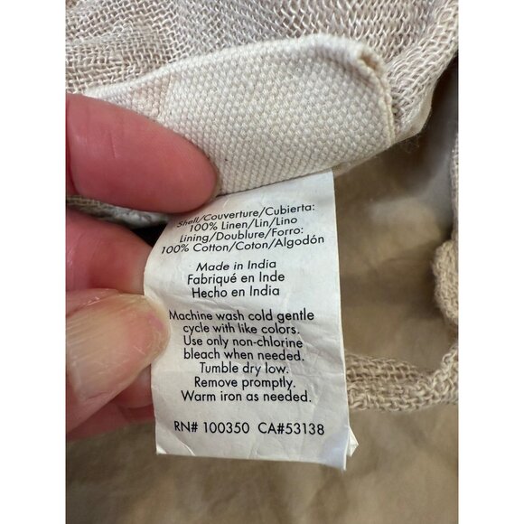 2 Wamsutta Vintage 1846 Beige Frayed Ruffle  Linen Euro Pillow Shams Boho Chic - Picture 3 of 15